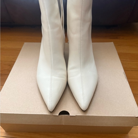 Zara Cream Kitten Heel Booties - Picture 2 of 5